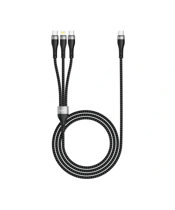 3in1 USB-A to Lightning - Type-C - Type-C Şarj ve Data Kablosu 20W 1.5M