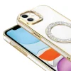 iPhone 11 Kılıf Pırlanta Taş Tasarımlı M-safe Şarj Özellikli Karetta Silikon Kapak