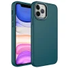 iPhone 12 Pro Max Kılıf Metal Çerçeve ve Buton Tasarımlı Silikon  Luna Kapak