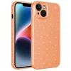 iPhone 14 Kılıf Kamera Korumalı Simli Lüks  Koton Kapak