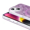 iPhone 14 Kılıf M-safe Şarj Özellikli Fırça Boya Desenli Palet Kapak