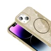 iPhone 14 Kılıf M-safe Şarj Özellikli Parlayan Simli Okso Kapak