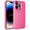 iPhone 14 Pro Kılıf Kamera Korumalı Simli Lüks  Koton Kapak