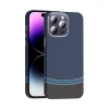 iPhone 14 Pro Max Kılıf M-safe Şarj Özellikli Karbon Fiber Görünümlü Gros Kapak