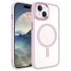 iPhone 15 Kılıf Wireless Şarj Özellikli Krom M-safe Silikon Kapak