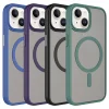 iPhone 15 Plus Kılıf Mat Arka Yüzey Wireless Şarj Özellikli Flet M-safe Kapak