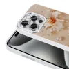 iPhone 15 Pro Kılıf Çiçek Desenli Parlak Taşlı Sert Silikon Garden Kapak