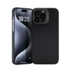 iPhone 15 Pro Kılıf M-safe Şarj Özellikli 600D Kevlar Krek Karbon Standlı Kapak