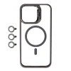 iPhone 15 Pro Kılıf M-safe Şarj Özellikli Standlı M-safe Klon Lensli Kapak