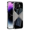 iPhone 15 Pro Kılıf Ultra İnce Kamera Korumalı PC + Deri Arka Yüzey X-Pro Kapak