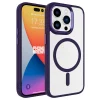 iPhone 15 Pro Kılıf Wireless Şarj Özellikli Krom M-safe Silikon Kapak