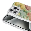 iPhone 15 Pro Max Kılıf Çiçek Desenli Parlak Taşlı Sert Silikon Garden Kapak