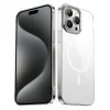 iPhone 15 Pro Max Kılıf Wireless Şarj Özellikli Şeffaf G-Glass Kapak