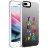 iPhone 8 Plus Kılıf Desenli Silver Sert Kapak