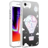 iPhone SE 2022 Kılıf Desenli Silver Sert Kapak