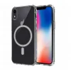 iPhone XR 6.1 Kılıf M-safe Şarj Özellikli Şeffaf Sert PC Embos Kapak