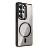 Samsung S25 Ultra Kılıf Standlı ve Kamera Lens Hediyeli M-Safe Şarj Özellikli Etro Kapak