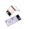 Samsung Z Flip 3 Kılıf Wireless Şarj Özellikli Airbagli  Kıpta Anti Shock M-safe Kapak