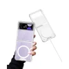 Samsung Z Flip 4 Kılıf Wireless Şarj Özellikli Airbagli  Kıpta Anti Shock M-safe Kapak