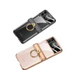 Samsung Z Flip 4 Kılıf  Kıpta Yüzüklü Lens Korumalı Kapak