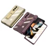 Samsung Z Fold 4 Kılıf  Kıpta Standlı Kalem Bölmeli Kapak