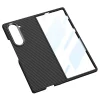 Samsung Z Fold 6 Kılıf Kamera Korumalı Karbon Fiber Tasarımlı Arka Yüzey Kıpta Karbon Kapak