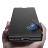 Samsung Z Fold 6 Kılıf Suni Deri Tasarımlı Magnetik Tokalı ve Kartlıklı Kıpta Zegna Kapak