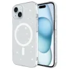 iPhone 15 Kılıf M-safe Şarj Özellikli Simli Şeffaf Arka Yüzey Erdos Silikon Kapak