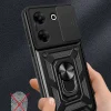 Tecno Camon 20 Pro 5G Kılıf Magnetik Standlı Kamera Korumalı Sürgülü Vega Kapak