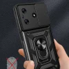 Tecno Spark 10 4G Kılıf Magnetik Standlı Kamera Korumalı Sürgülü Vega Kapak