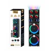 GD-2126 Dijital LED Göstergeli FM Radyolu Mikrofonlu RGB TWS Çift 12 inç Stereo Bass Kablosuz Karaoke Hoparlör