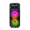 GD-2402 Dijital LED Göstergeli FM Radyolu Mikrofonlu RGB TWS Çift 4 inç Stereo Bass Kablosuz Karaoke Hoparlör