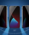 iPhone 13 Kolay Uygulama Aparatlı 5D Magic Privacy Glass Hayalet Cam Ekran