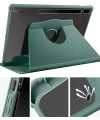 Samsung Tab S7 FE LTE (T737-T736-T733-T730) Kılıf Termik Kalem Bölmeli Dönebilen Standlı Kılıf