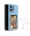 Xiaomi Redmi Note 12 5G Kılıf Kartlıklı Şeffaf Setra Clear Silikon Kapak