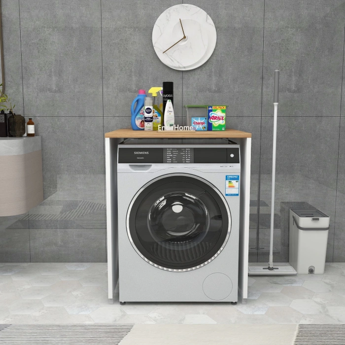 Ece Çamaşır Makinesi Dolabı Kurutma Makinesi Kapaksız Banyo Dolabı - Çam