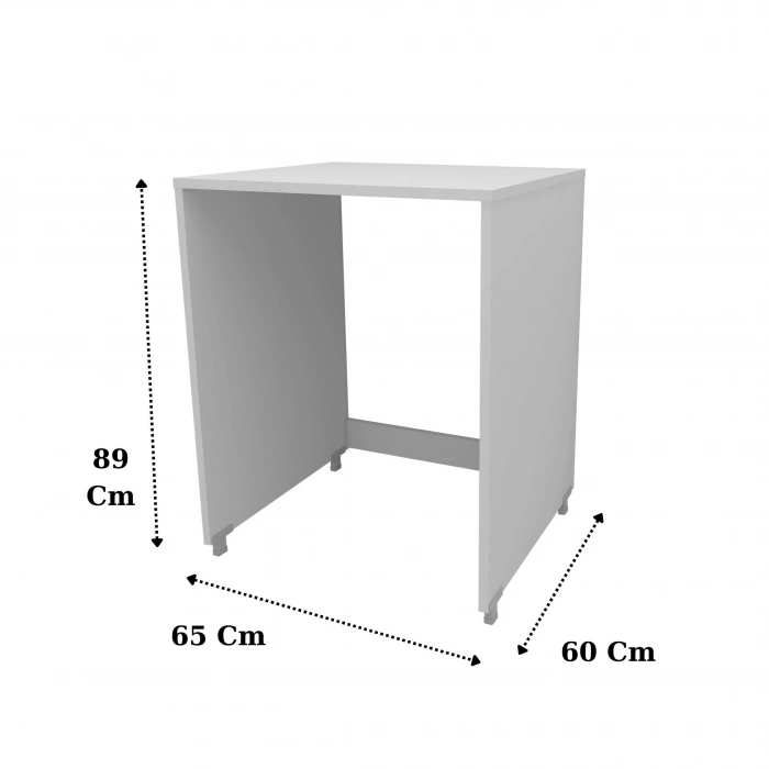 Ece Çamaşır Makinesi Dolabı Kurutma Makinesi Kapaksız Banyo Dolabı - Beyaz