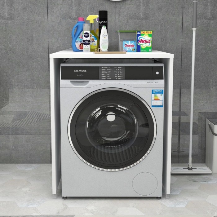 Ece Çamaşır Makinesi Dolabı Kurutma Makinesi Kapaksız Banyo Dolabı - Beyaz