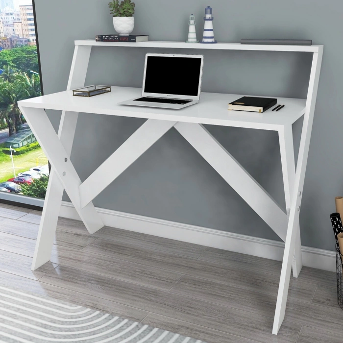 İQAS 50x90 Cm Çalışma Masası Laptop Bilgisayar Masası Ofis Ders Yemek Çocuk Masası Beyaz