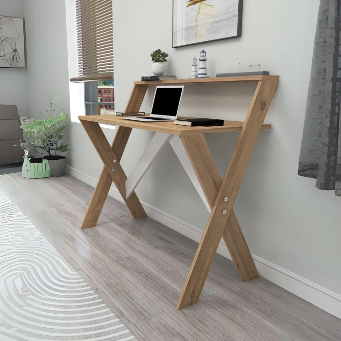 İQAS 50x90 Cm Çalışma Masası Laptop Bilgisayar Masası Ofis Ders Yemek Çocuk Masası Çam