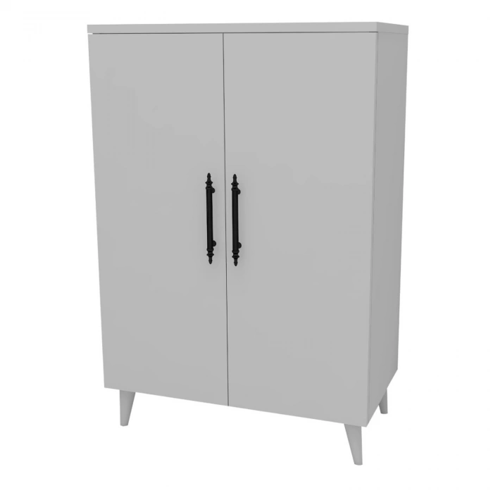 Pegasus 3 Raflı 2 Kapaklı Çok Amaçlı Dolap Mutfak Banyo Balkon Erzak Killer Dolabı Beyaz