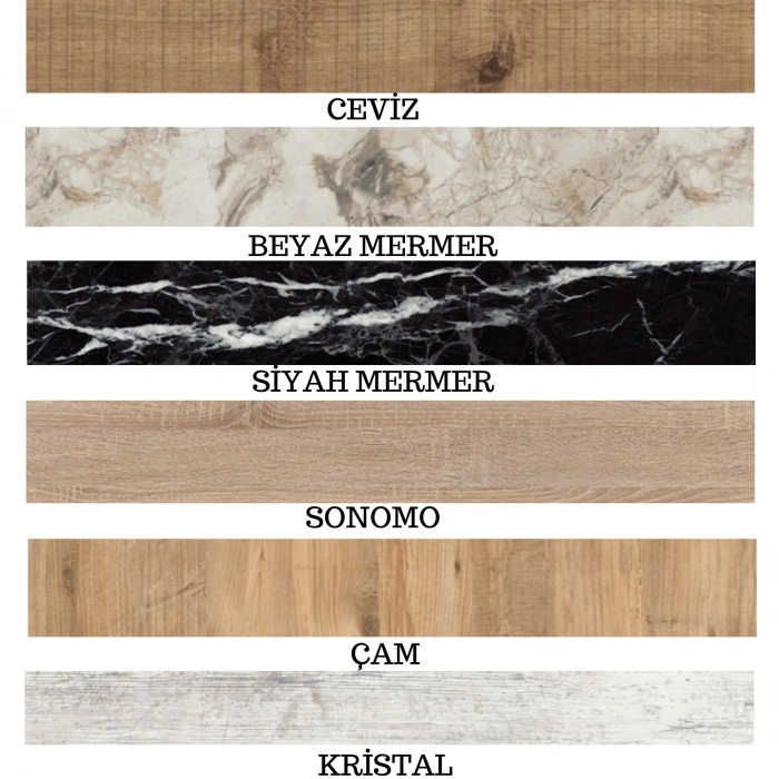 Sinem 4lü Zigon Sehpa Yan Sehpa Ahşap Siyah Ayaklı Salon Seti Çay Sehpası - Kristal