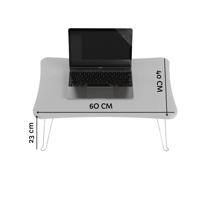 Taşınabilir Katlanır Yatak Koltuk Üstü Hasta Servis Masası Laptop Bilgisayar Çalışma Sehpası Beyaz Mermer