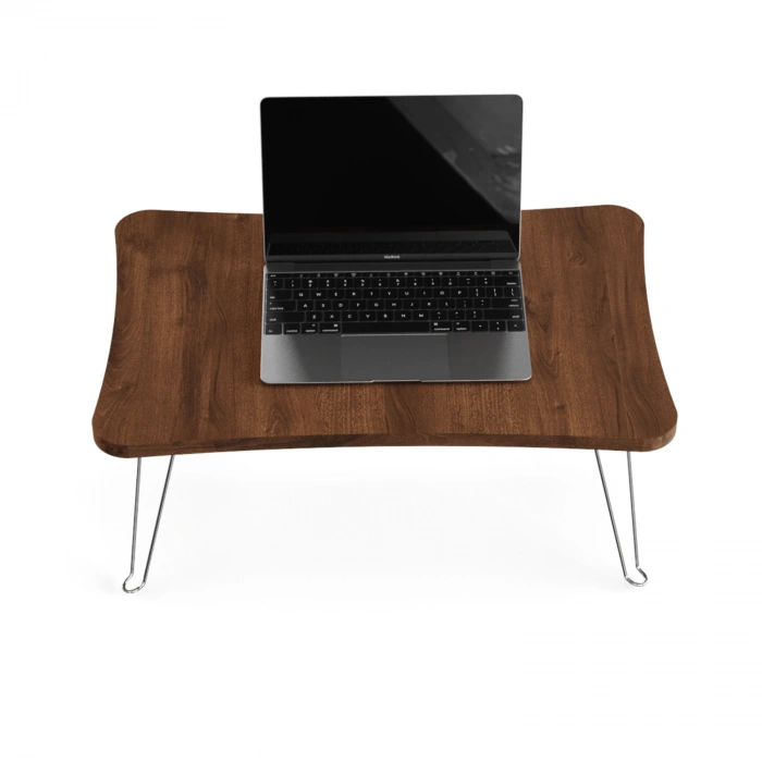 Taşınabilir Katlanır Yatak Koltuk Üstü Hasta Servis Masası Laptop Bilgisayar Çalışma Sehpası Ceviz