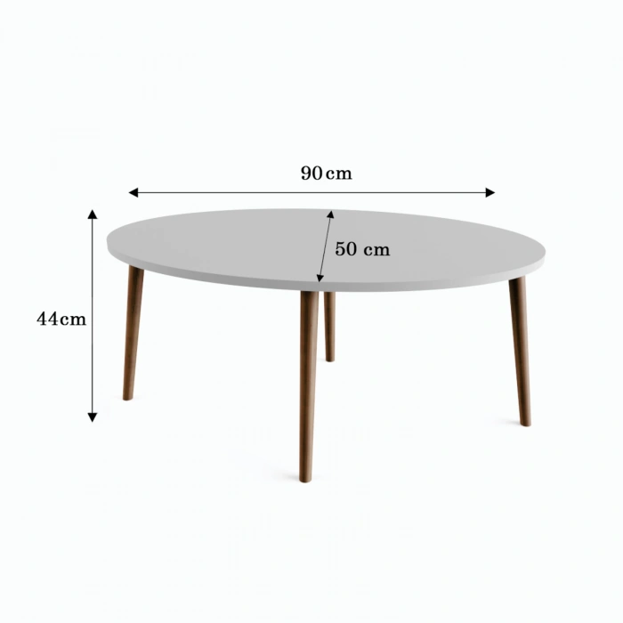 Tokyo Orta Sehpa Ve Zigon Sehpa 4lü Ahşap Ayaklı Salon Seti Sehpa - Ceviz