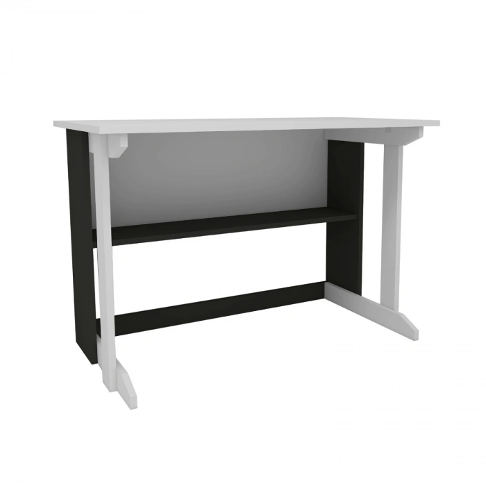 Vennüs 100x55 Cm Kütüphaneli Geniş Çalışma Masası Laptop Bilgisayar Masası Ofis Ders Masası Antrasit - Beyaz