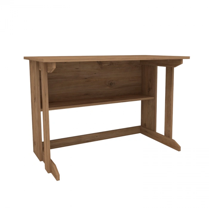 Vennüs 100x55 Cm Kütüphaneli Geniş Çalışma Masası Laptop Bilgisayar Masası Ofis Ders Masası - Çam