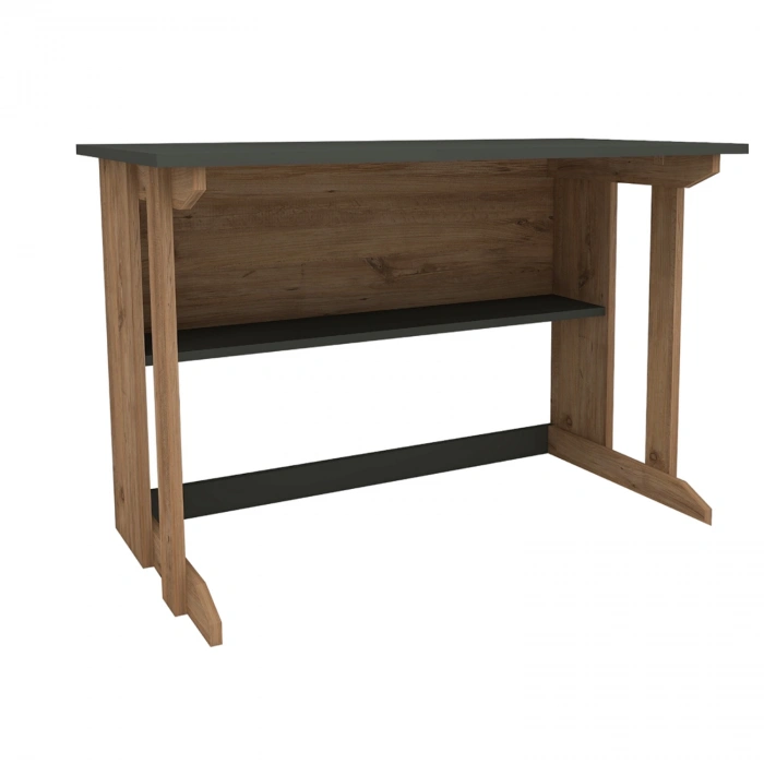 Vennüs 100x55 Cm Kütüphaneli Geniş Çalışma Masası Laptop Bilgisayar Masası Ofis Ders Masası Çam - Antrasit