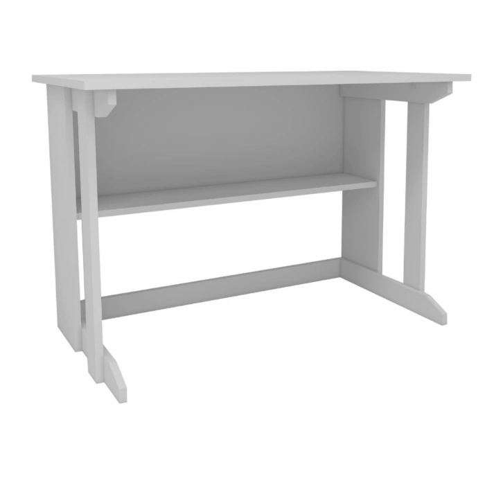 Vennüs 100x55 Cm Kütüphaneli Geniş Çalışma Masası Laptop Bilgisayar Masası Ofis Ders Masası Mat Beyaz