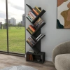 Carina 8 Raflı Bölmeli Dekoratif ZikZak Kitaplık Ofis Kitaplığı Dolap Evrak Rafı Ev Rafı Antrasit
